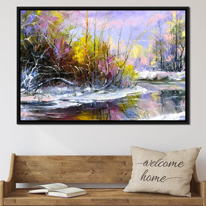Winter Stream Canvas Wall Art