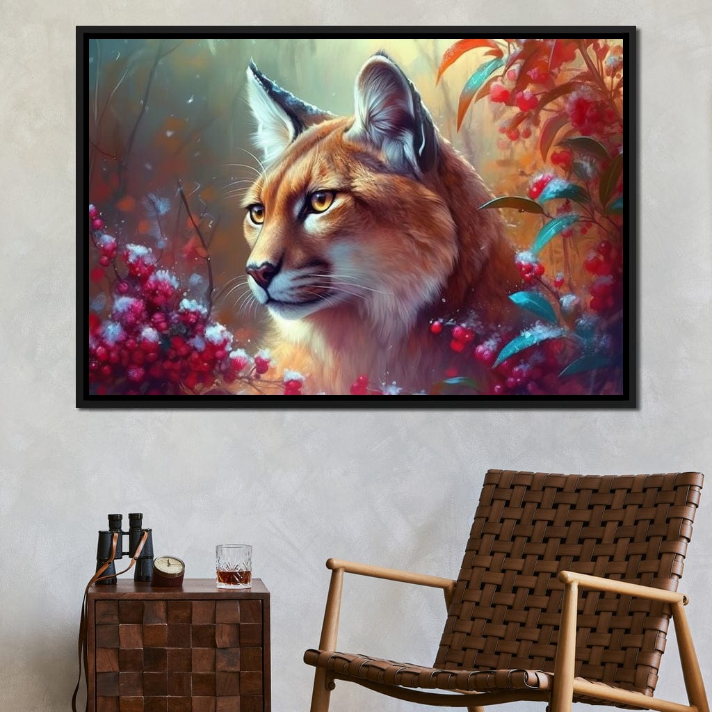 Winter Puma Canvas Wall Art