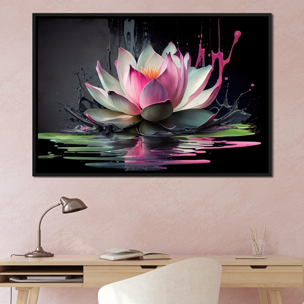 Watercolor Lotus Flower Canvas Wall Art
