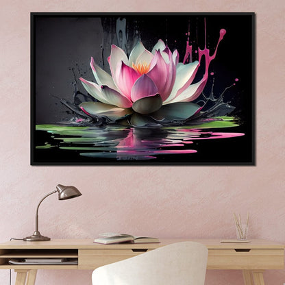 Watercolor Lotus Flower Canvas Wall Art