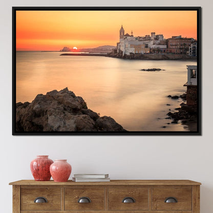 Sunset over Sitges Canvas Wall Art