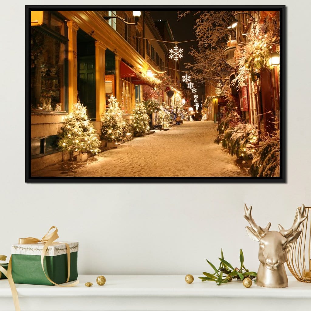 Christmas in Quebec City Canvas Wall Art