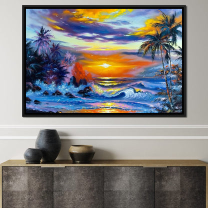 Hawaii Sunset Canvas Wall Art