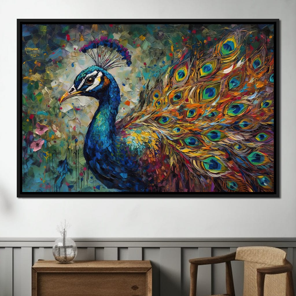 Celestial Peacock Canvas Wall Art