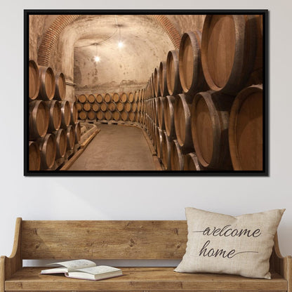 Barrels of Wine Canvas Wall Art