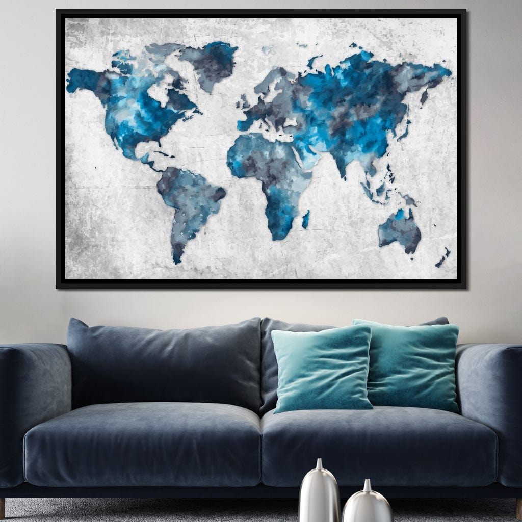 World Map 2 - Mateo Canvas Wall Art