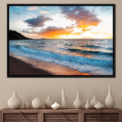 Maui Black Sand Beach Canvas Wall Art