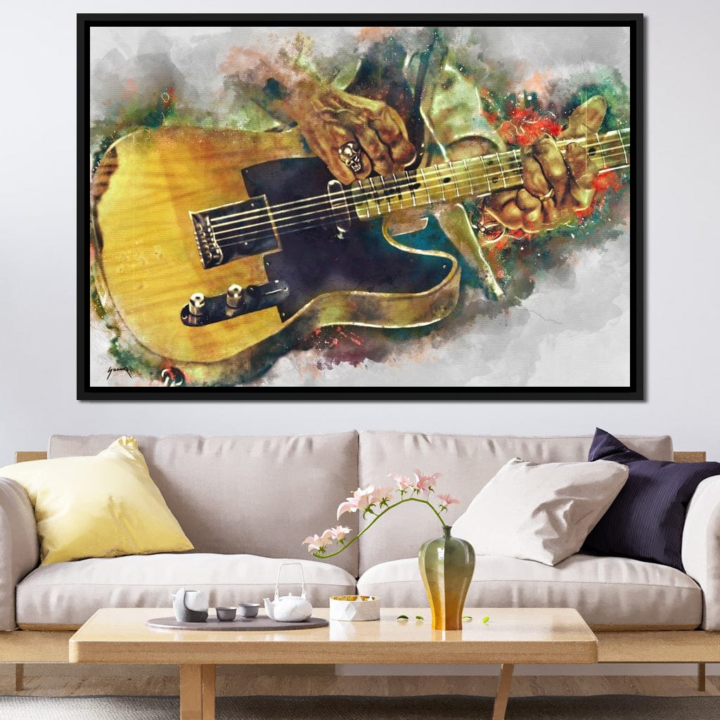 Keith Richards' Electric Guitar Canvas Wall Art