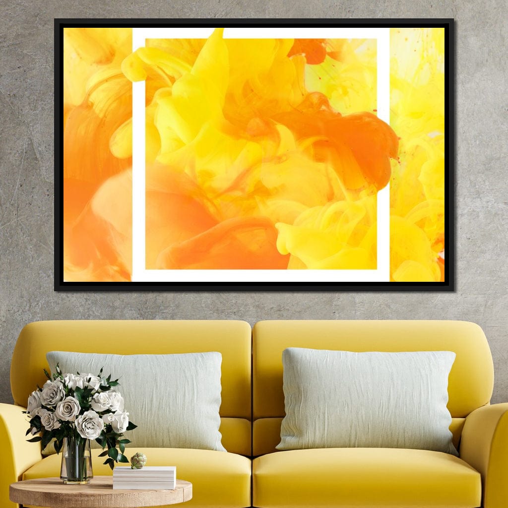Yellow & Orange Smoke Canvas Wall Art