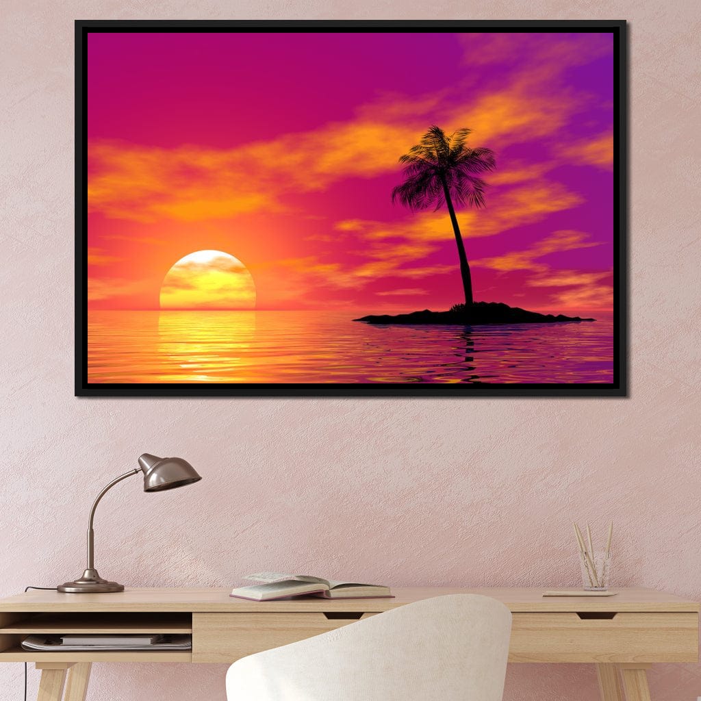 Sunset Island Canvas Wall Art