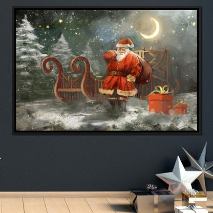 Christmas Night Canvas Wall Art