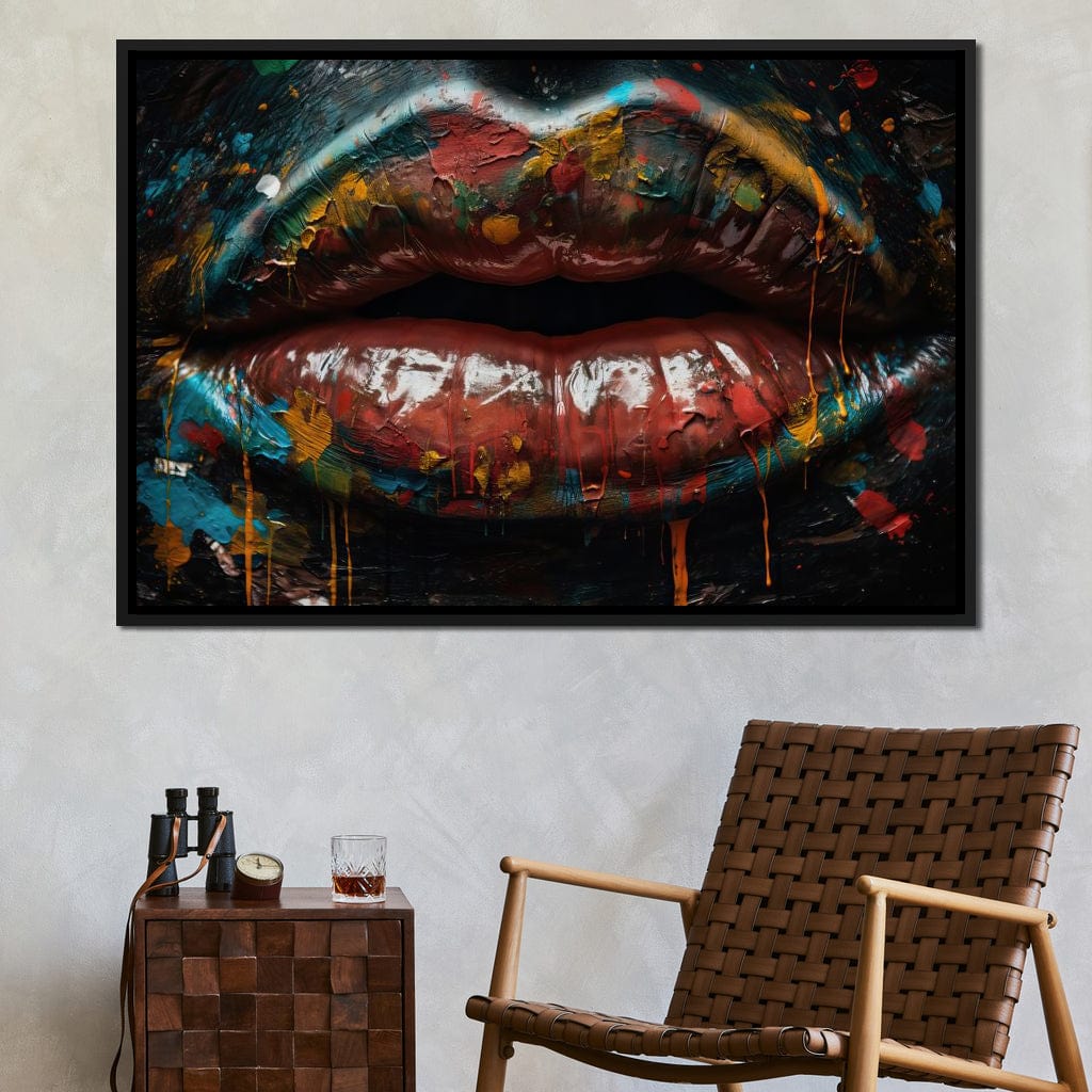 Sensual Women Lips Graffiti Canvas Wall Art