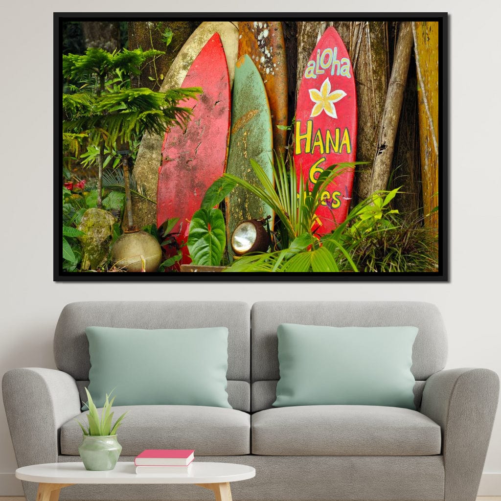 Surfboards in Hawaii Canvas Wall Art