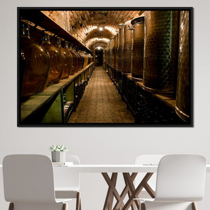 Wine Cellar Corridor Canvas Wall Art