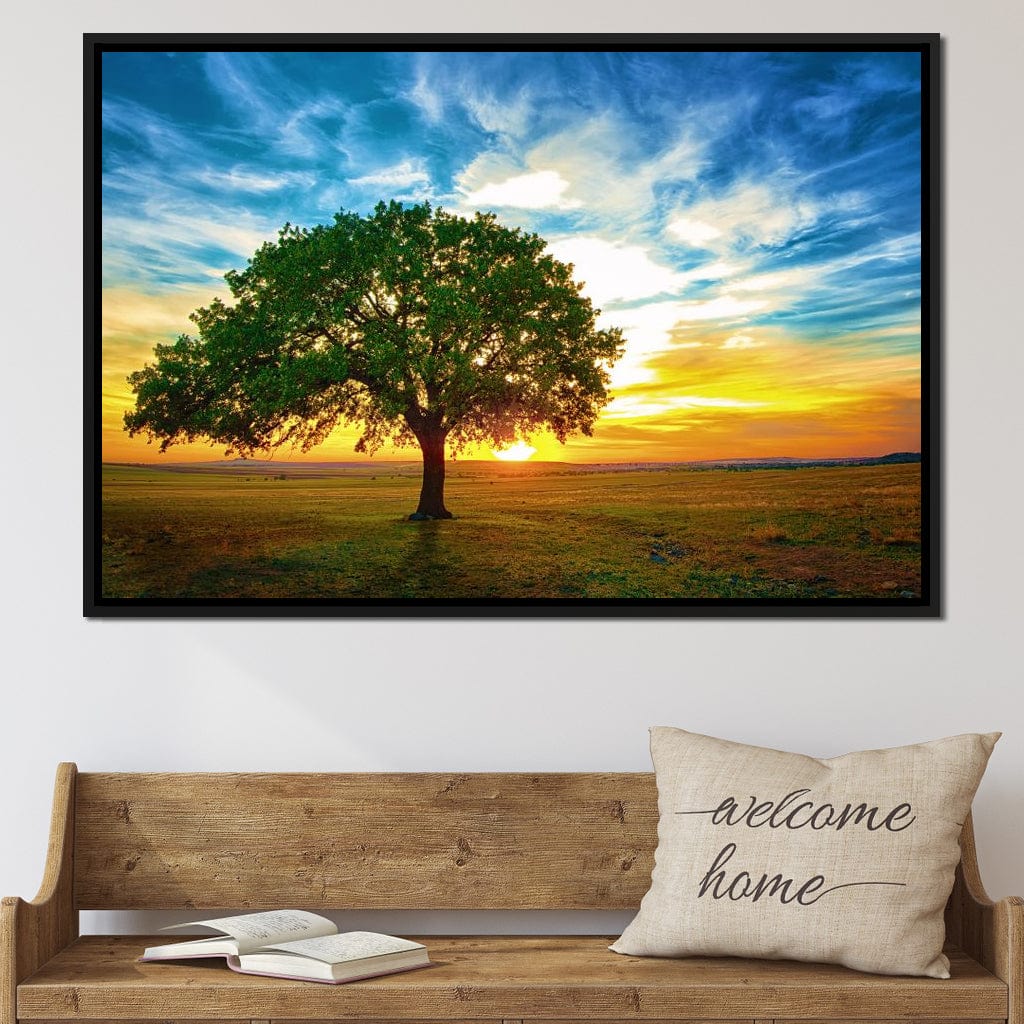 Sunrise Tree Canvas Wall Art
