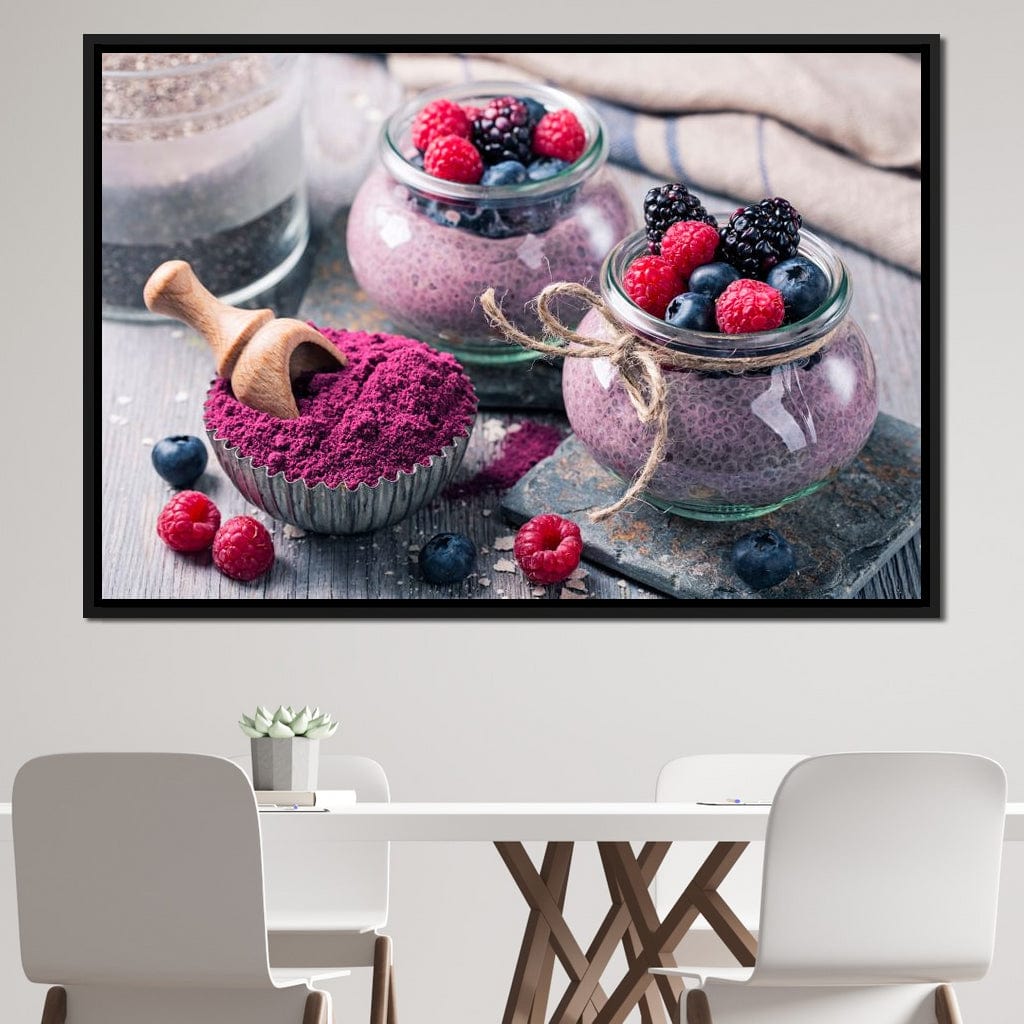 Chia Seeds & Acai Pudding Canvas Wall Art