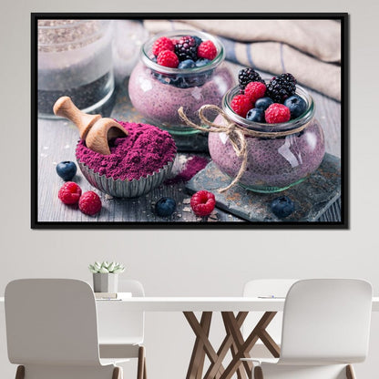 Chia Seeds & Acai Pudding Canvas Wall Art