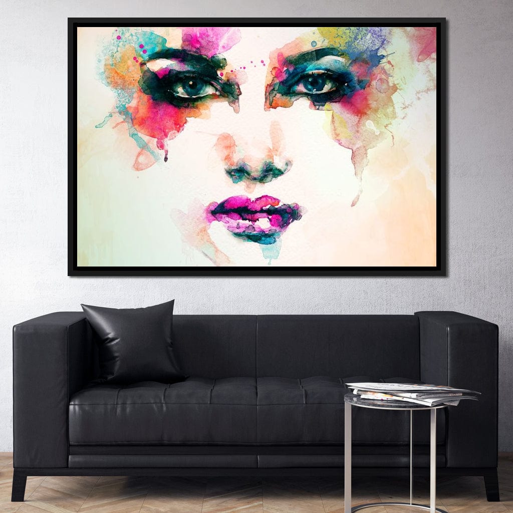 Watercolor Abstract Woman Portrait Canvas Wall Art