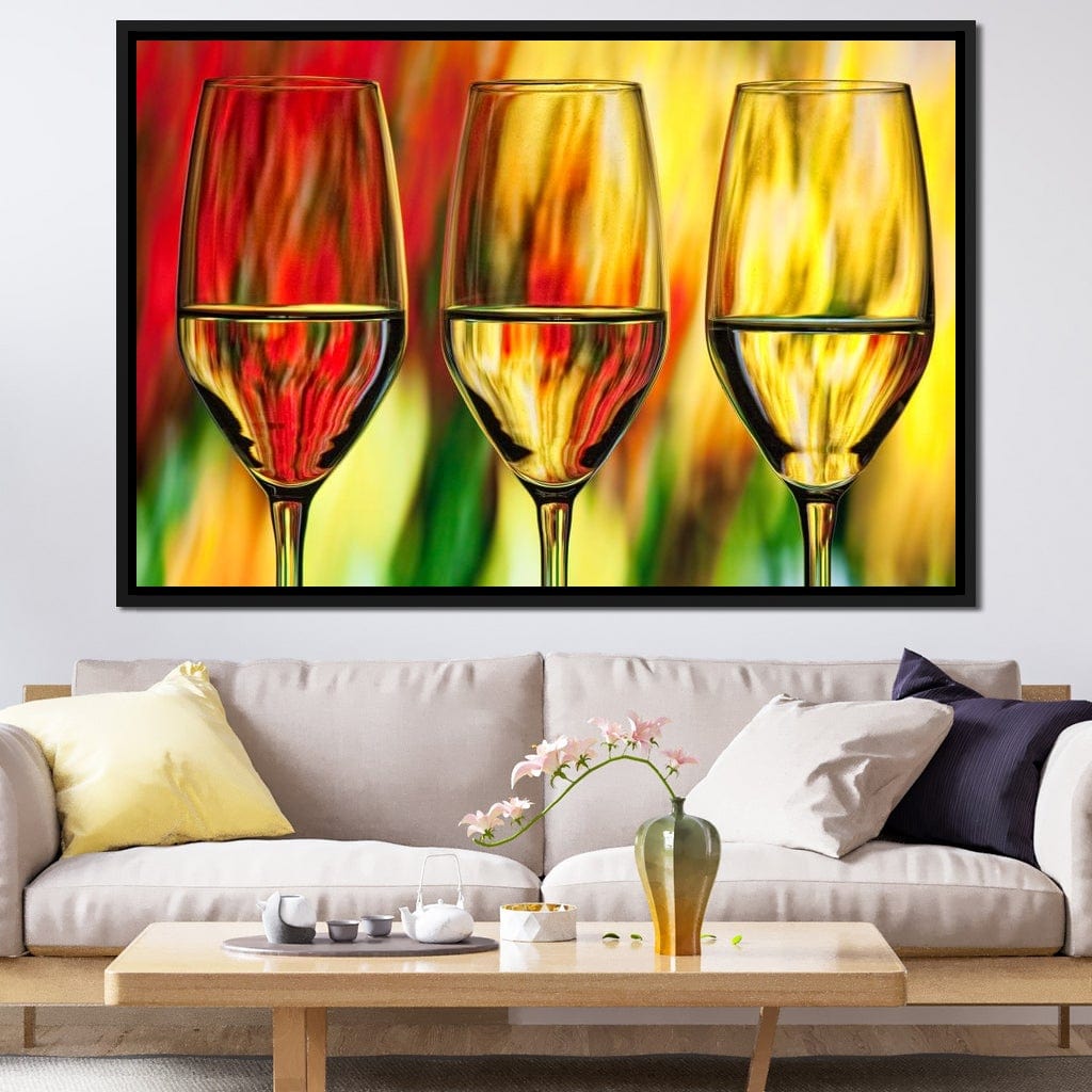 Multicolor Wine Glass Canvas Wall Art