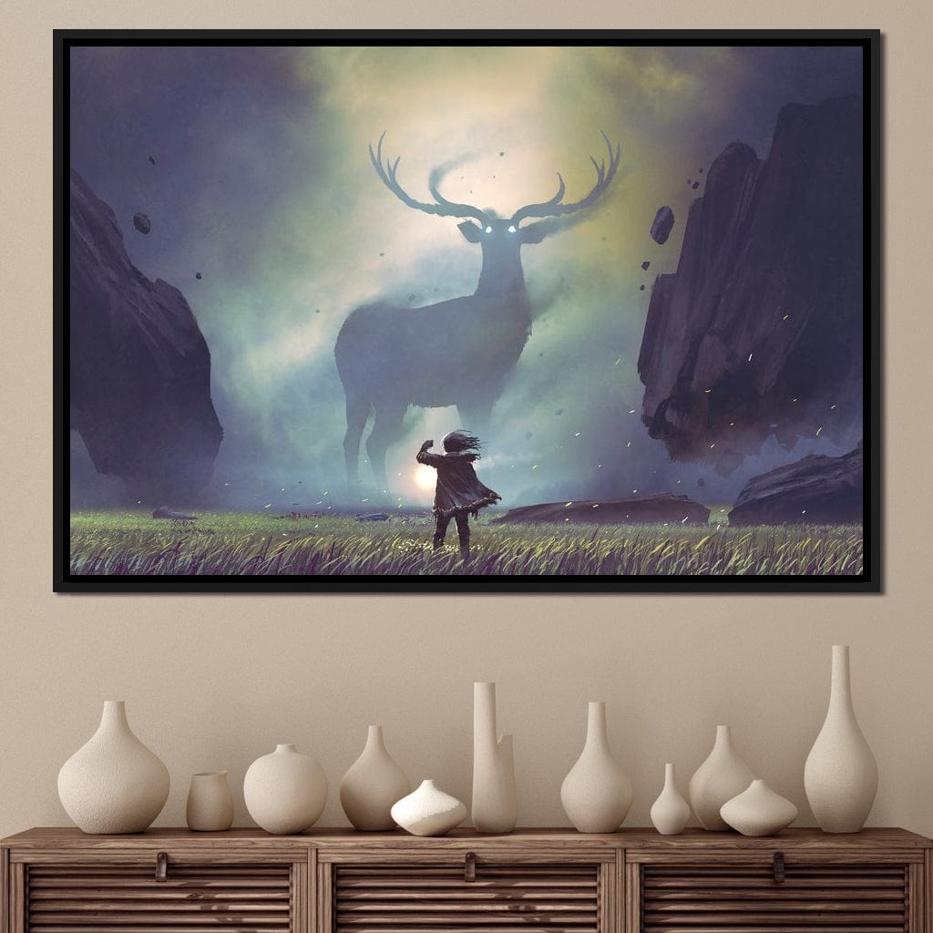 Spiritual Deer Canvas Wall Art