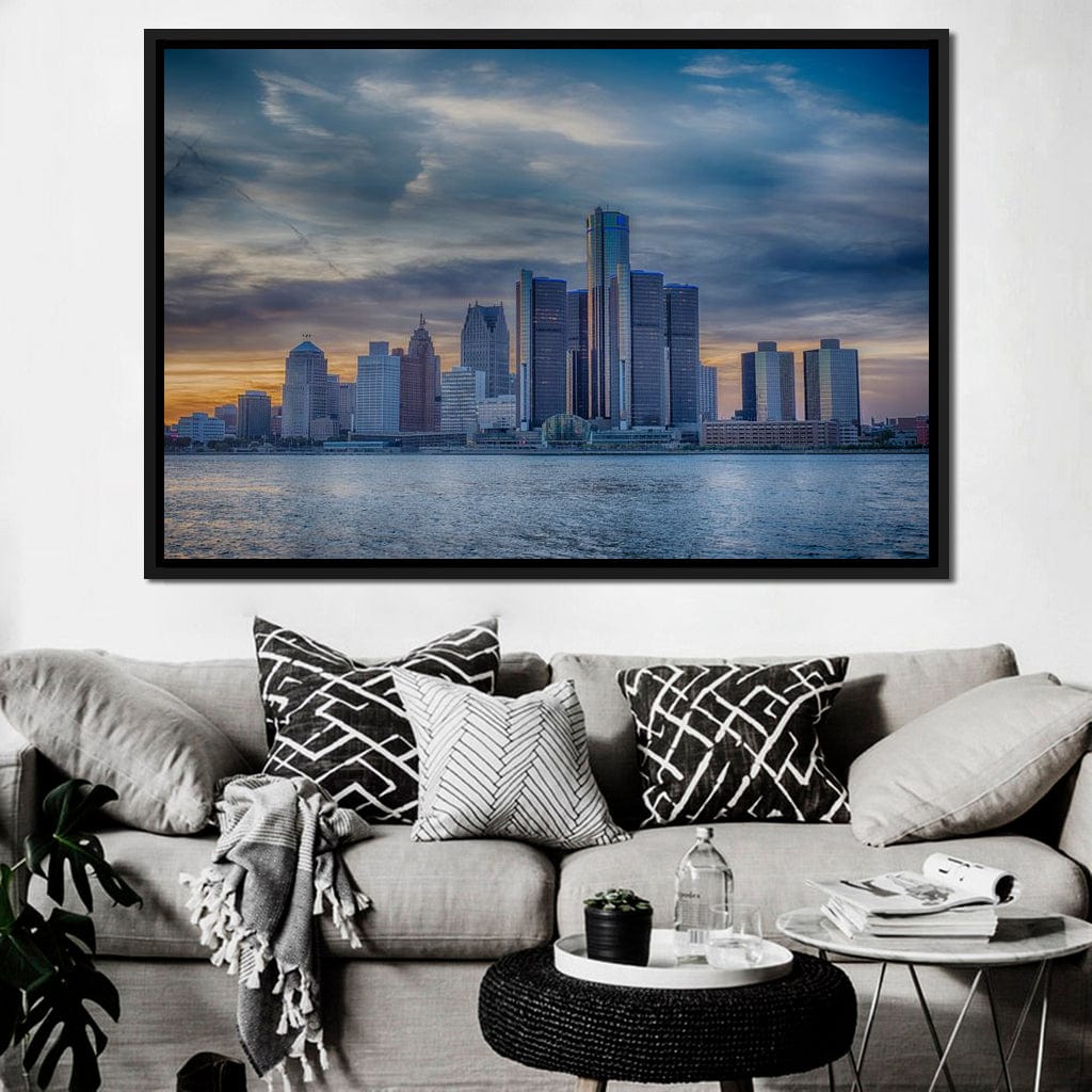 Detroit Skyline Canvas Wall Art