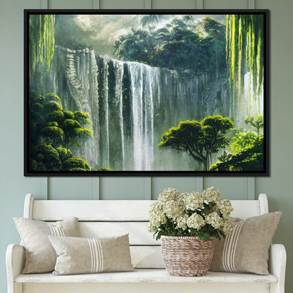 Waterfall in the Jungle Canvas Wall Art