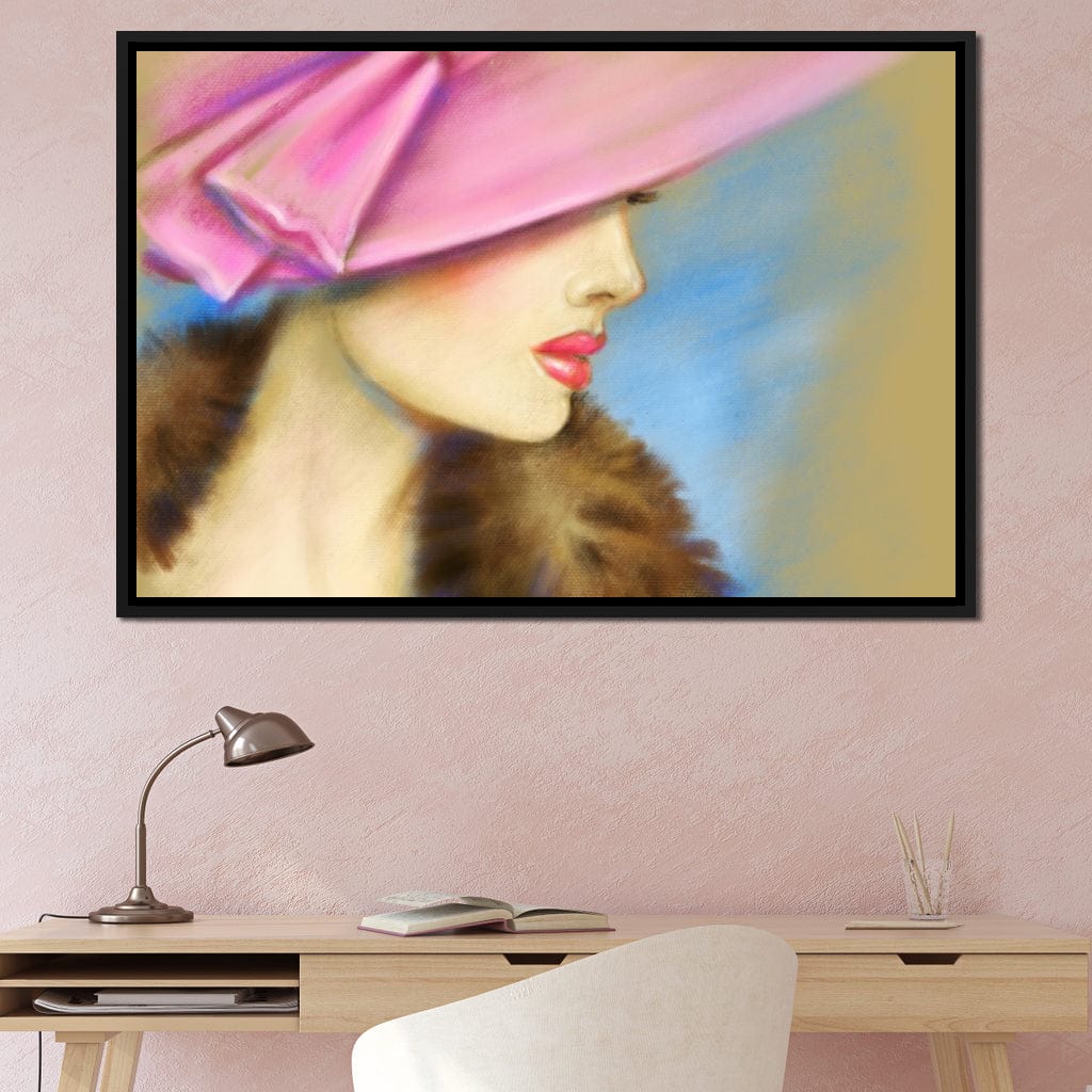 Pink Hat Fashion Canvas Wall Art