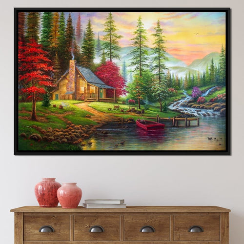 The House by the River Canvas Wall Art