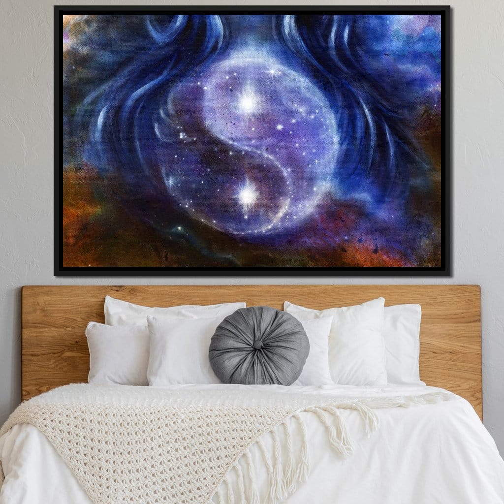 Yin Yang Stars Canvas Wall Art