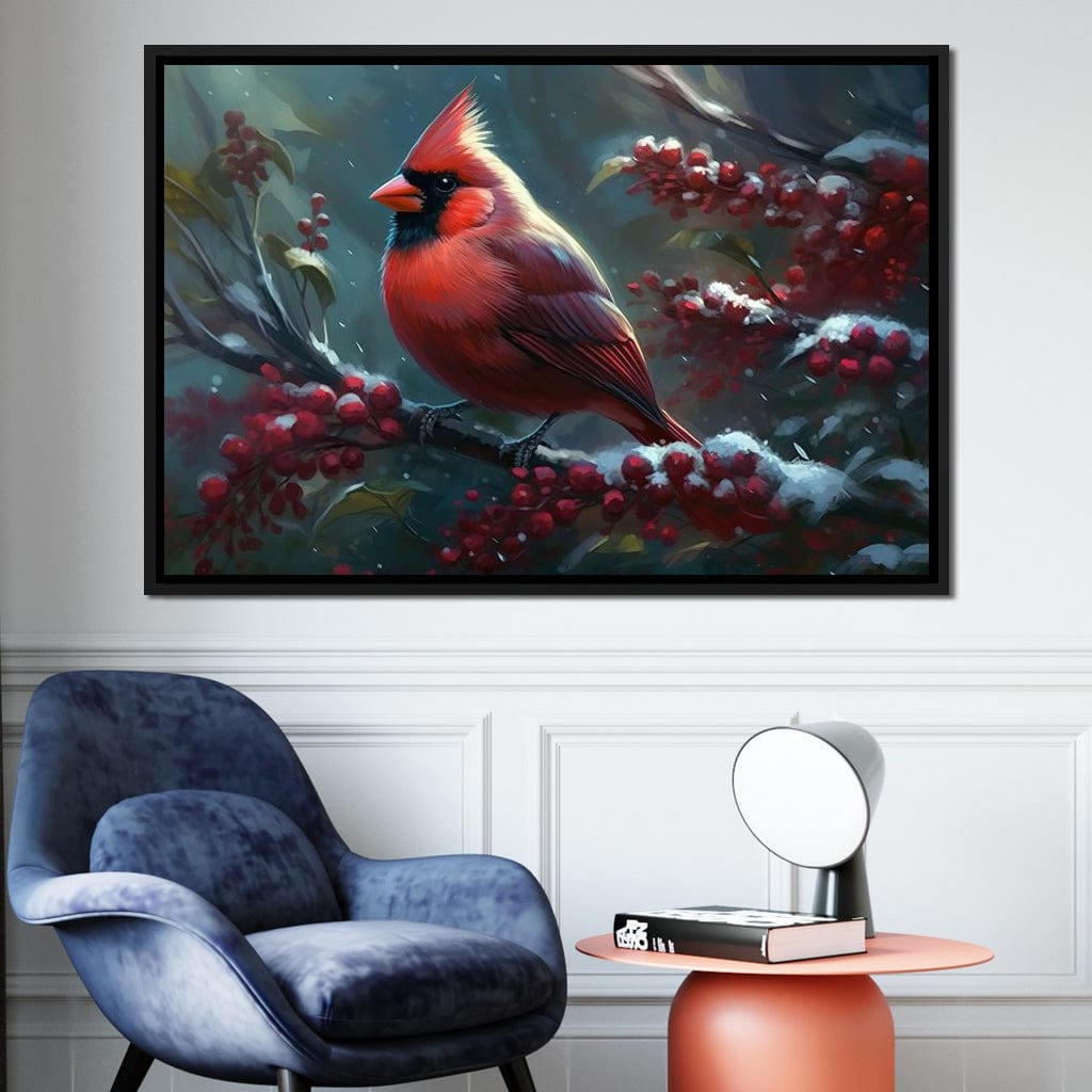 Winter Cardinal Canvas Wall Art