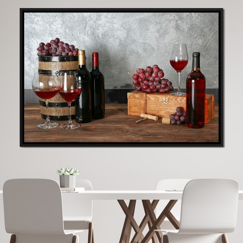 Red Wine Table Canvas Wall Art