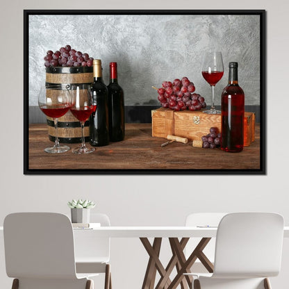Red Wine Table Canvas Wall Art