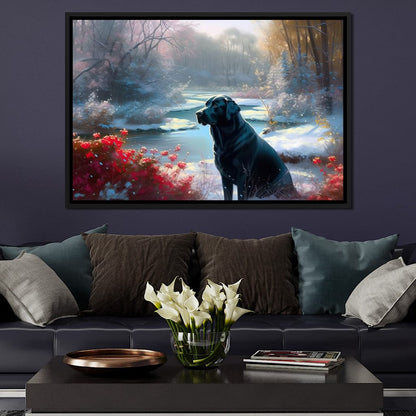 Winter Labrador Canvas Wall Art
