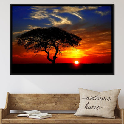 African Landscape Sunset Canvas Wall Art
