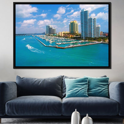 Miami Beach Skyline Canvas Wall Art
