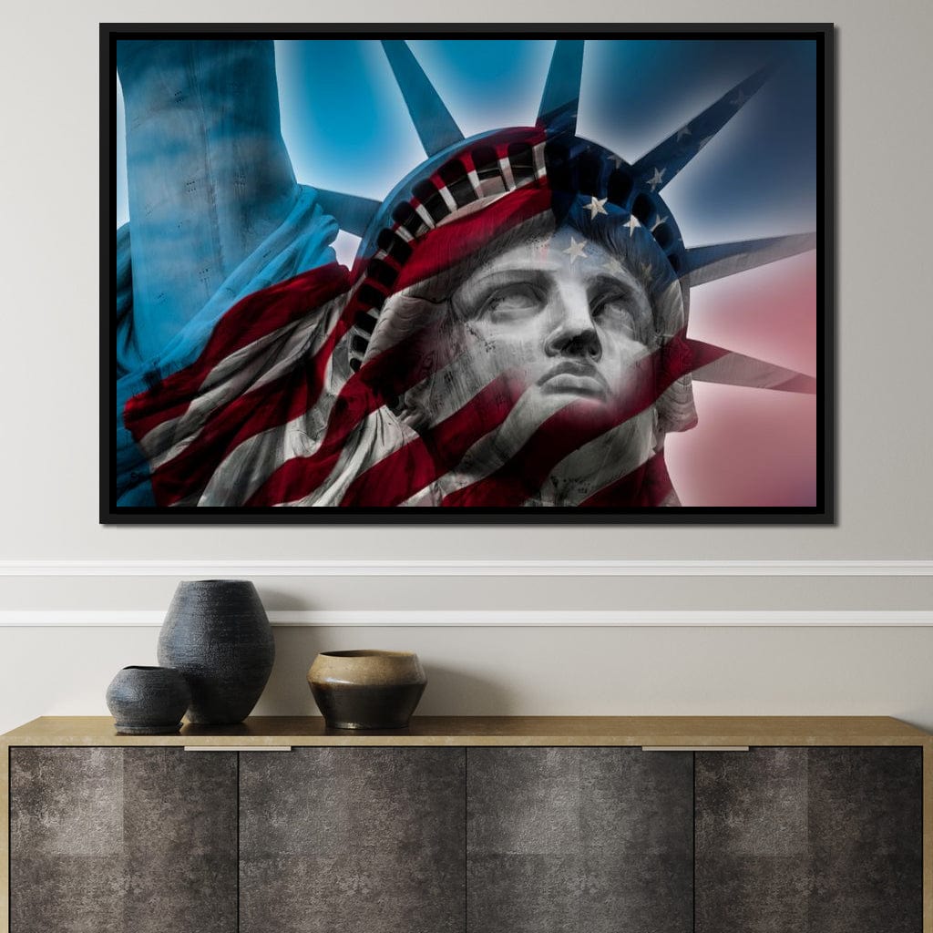 Patriotic Statue of Liberty Canvas Wall Art