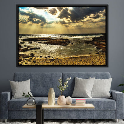 Sunrays Beach Canvas Wall Art
