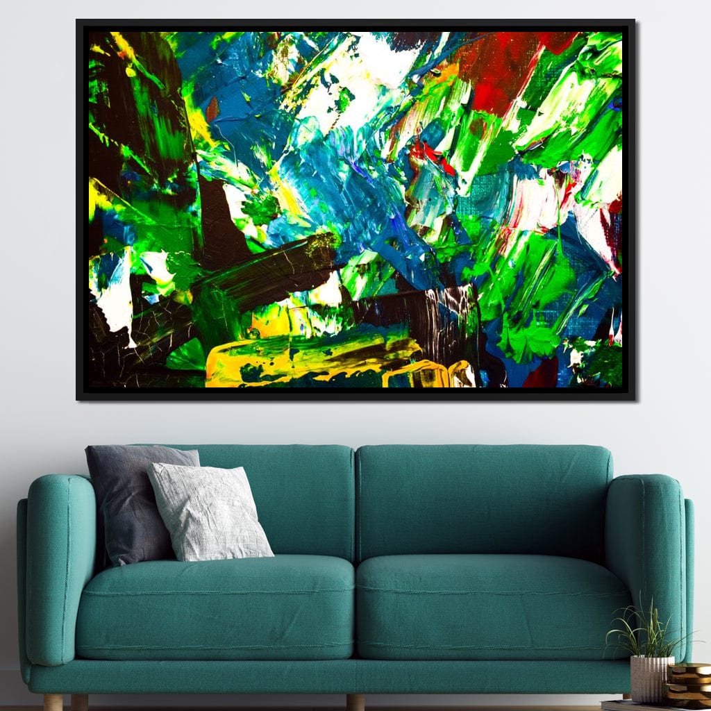 Abstract Emerald Splash Canvas Wall Art