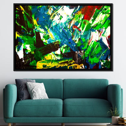 Abstract Emerald Splash Canvas Wall Art