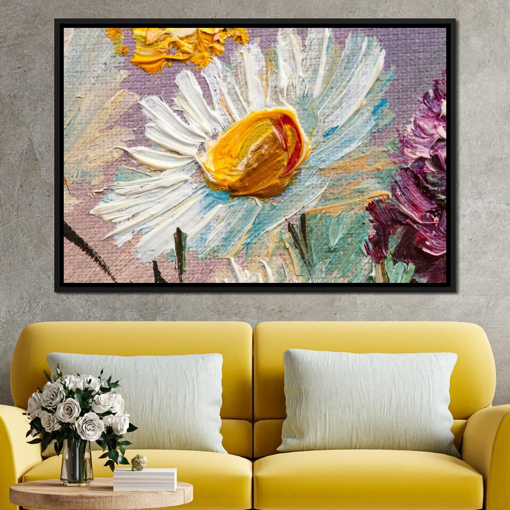 White Daisy Canvas Wall Art
