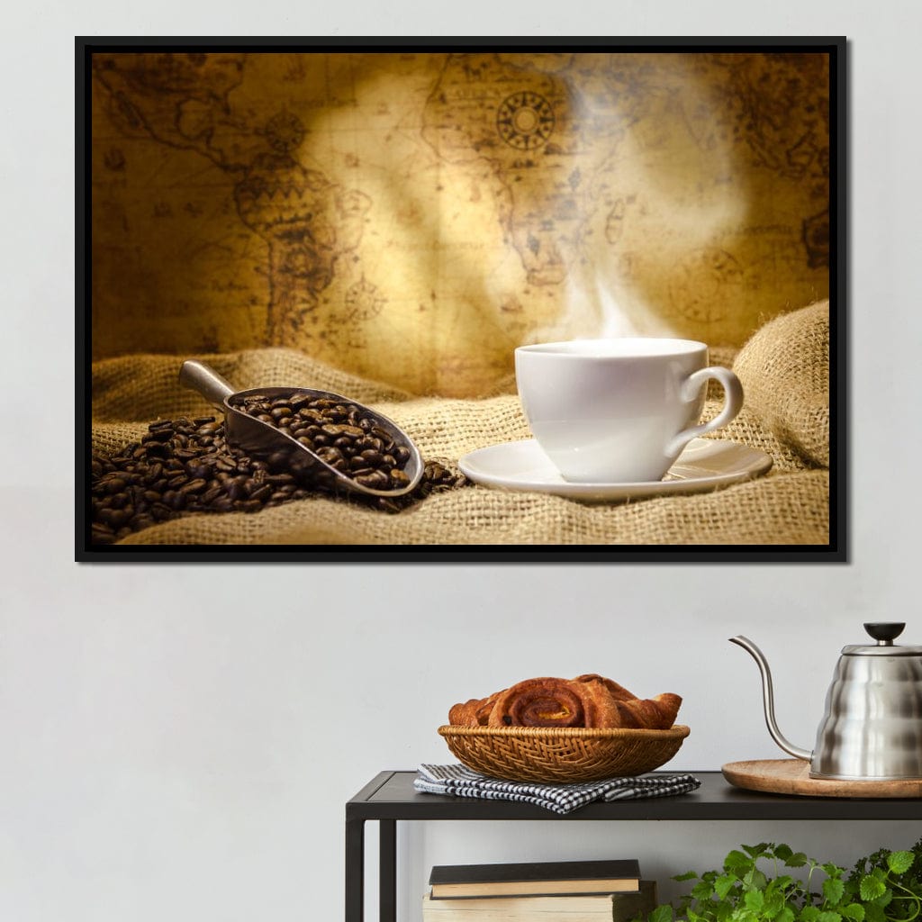 World of Coffee Canvas Wall Art