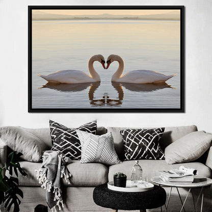 Swans On The Lake Canvas Wall Art