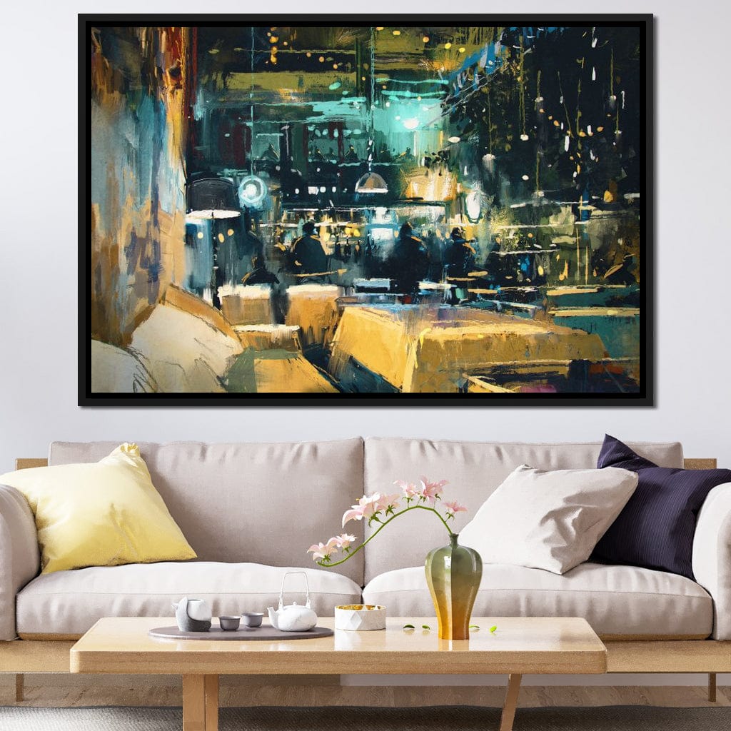 Cozy Restaurant Canvas Wall Art