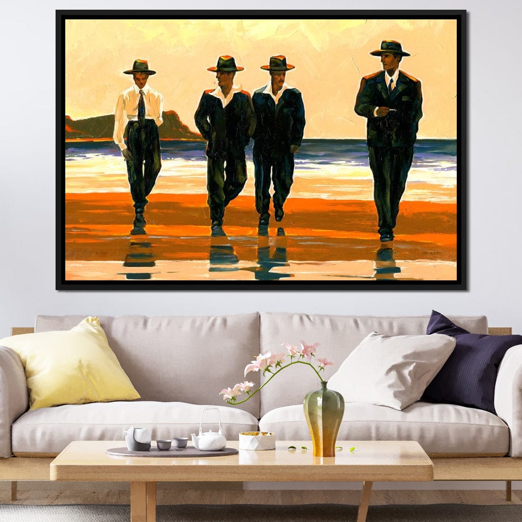 Men's On The Beach Canvas Wall Art