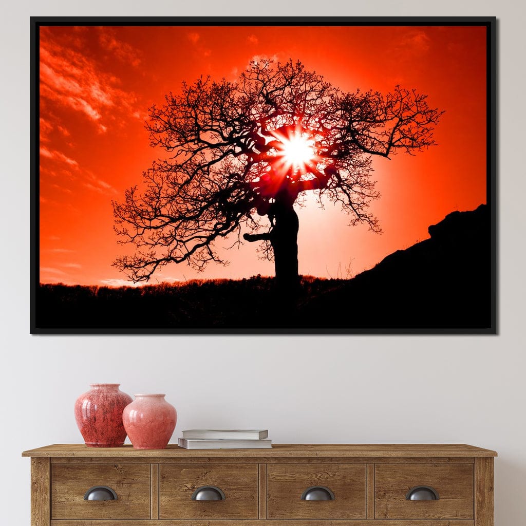 Red Dusk Canvas Wall Art