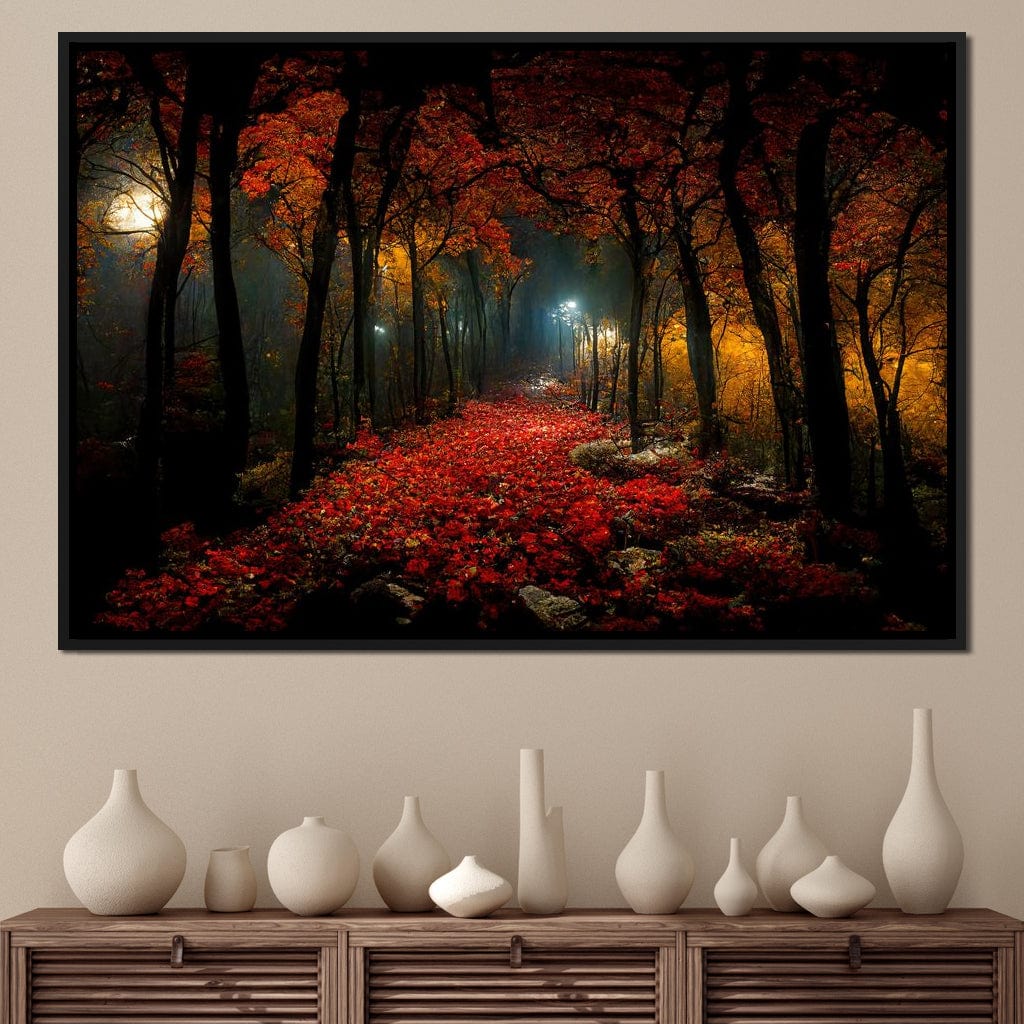 Beautiful Forest at Night Canvas Wall Art