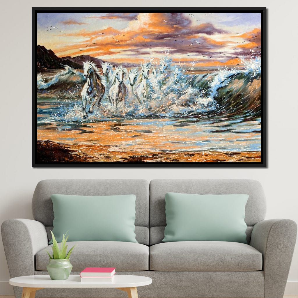 Horses Splash Canvas Wall Art