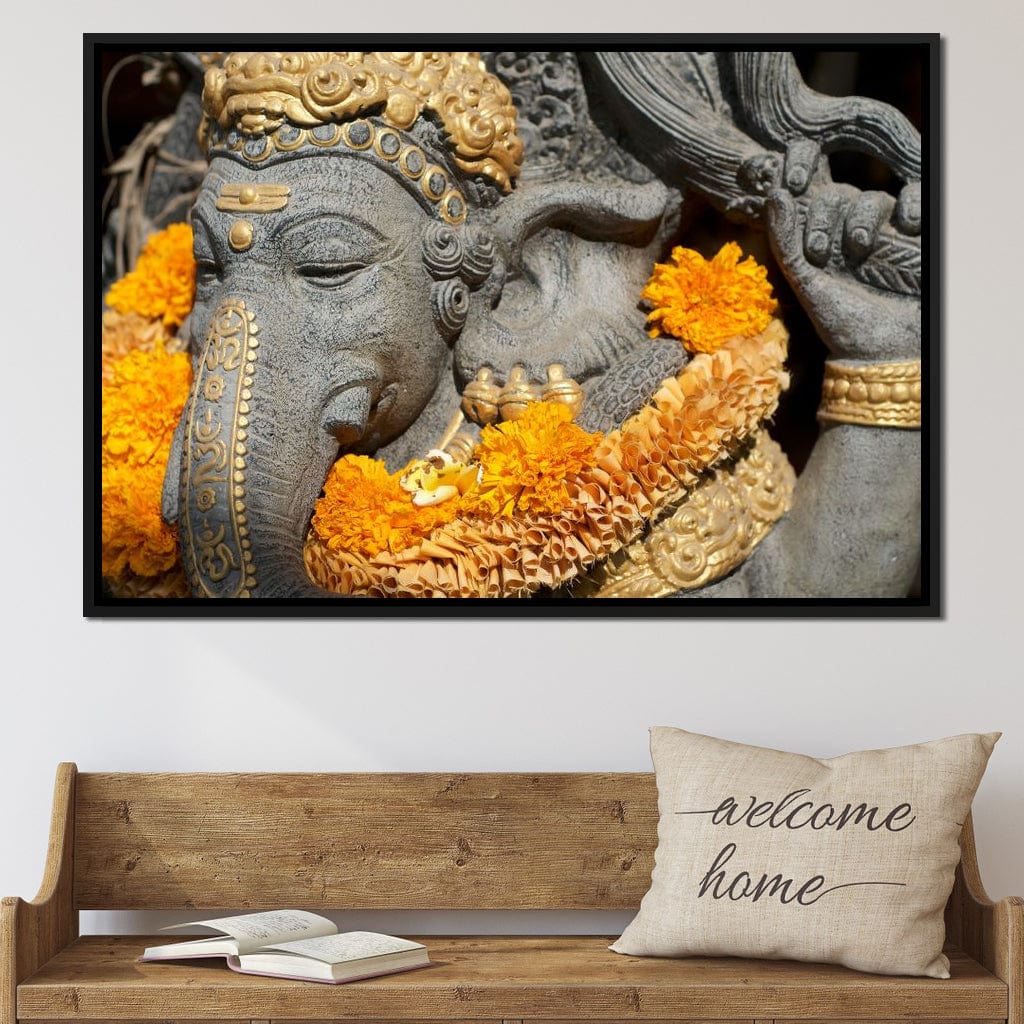 Ganesh Statue In Bali Canvas Wall Art