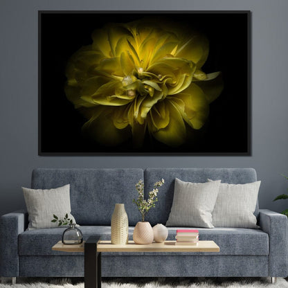 Yellow Backyard Flowers Canvas Wall Art
