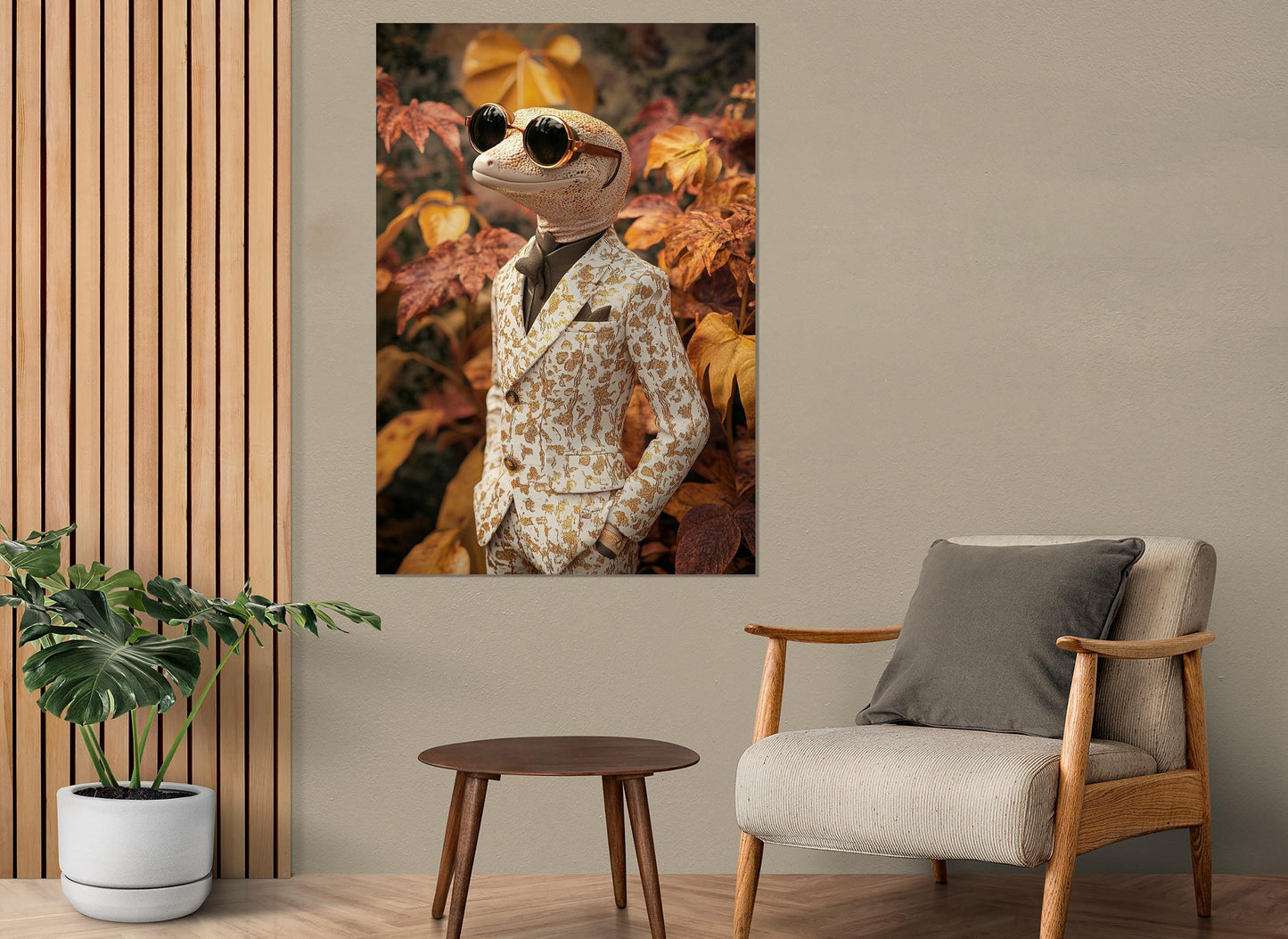 Gecko Canvas Print - Funny Wall Art | Quirky Home Decor, Party Wall Decor, Ready to Hang